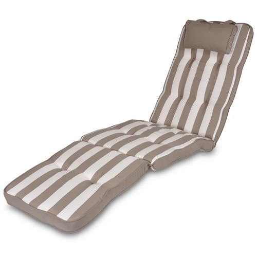 Woodline-pute til solstol Taupe/Hvit