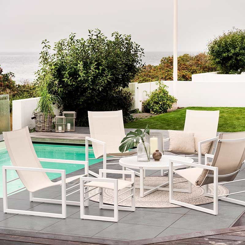 Vevi loungebord 100 cm hvit Brafab