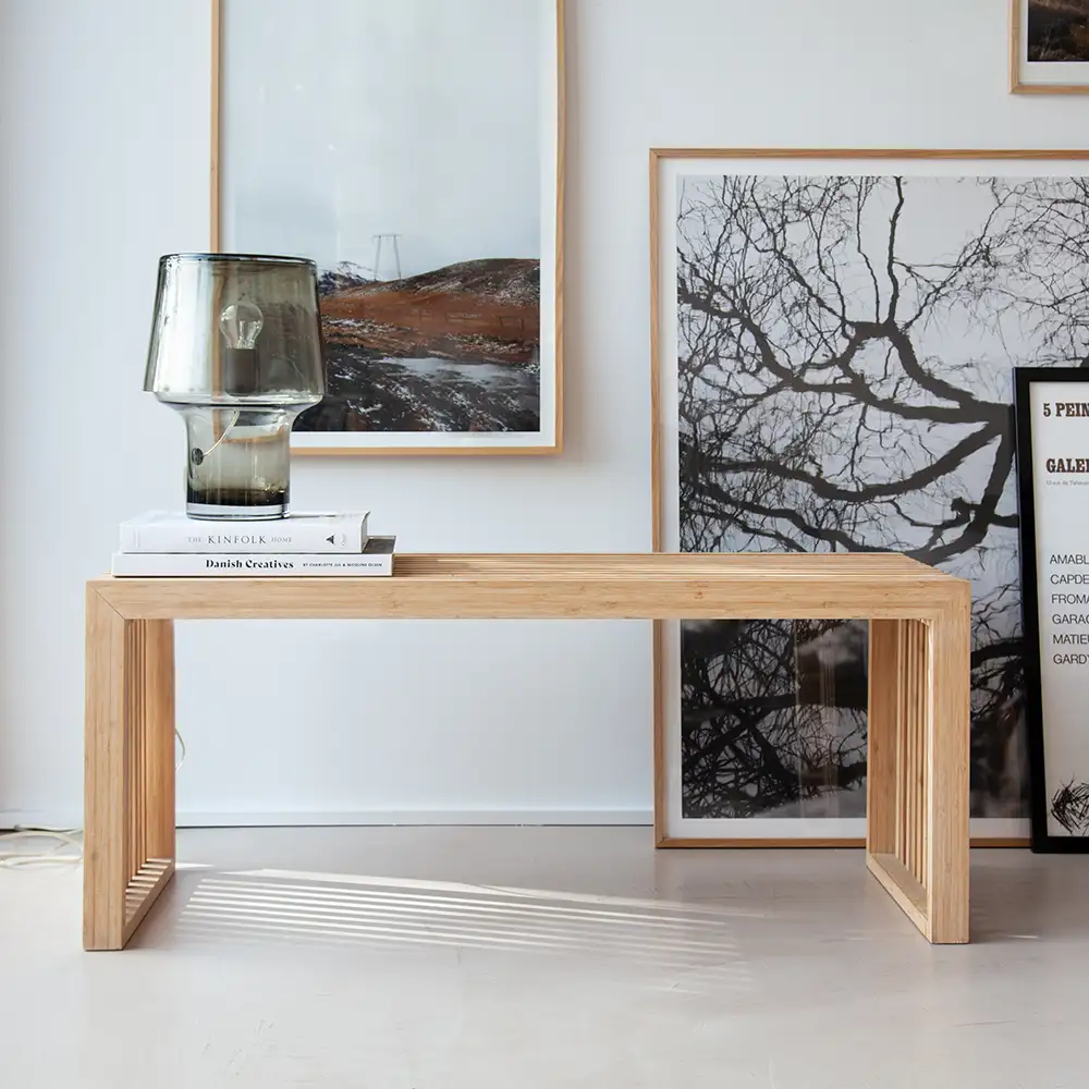 Rib benk 104 cm Bambus