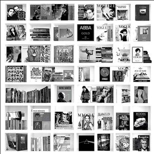 Veggdekorasjon Book Case Music White 120 x 120 cm Artwood