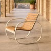 Parc gyngestol Teak/sand aluminium