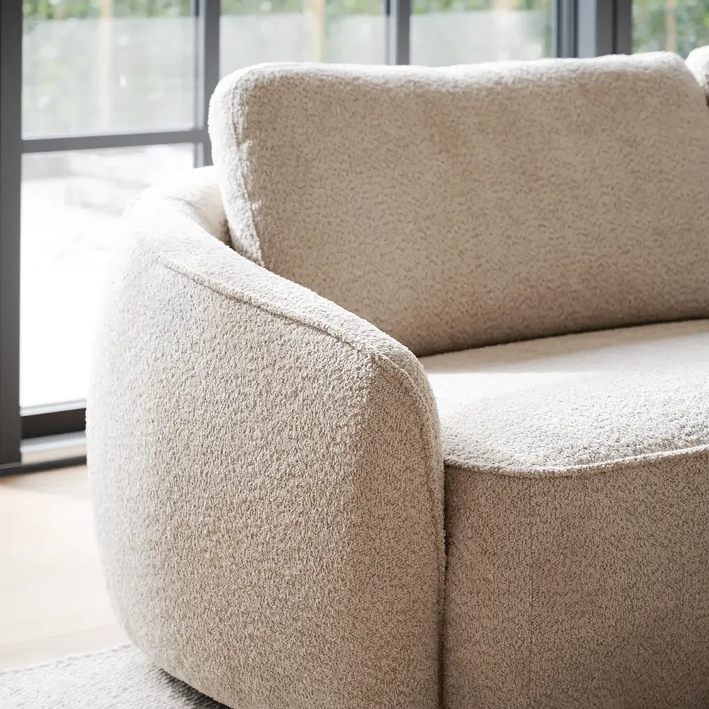 Norris sofa 3-seter sofa chaiselong høyre stoff Anna lys beige