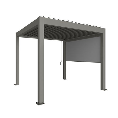 Solskjerming for pergola 3 m metallisk kvartsgrå