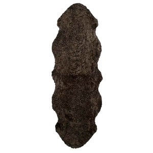 Curly Saueskinn 60x180 cm Brown melange