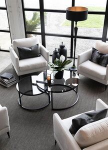 Reeves salongbord svart glass sett på 2, Artwood