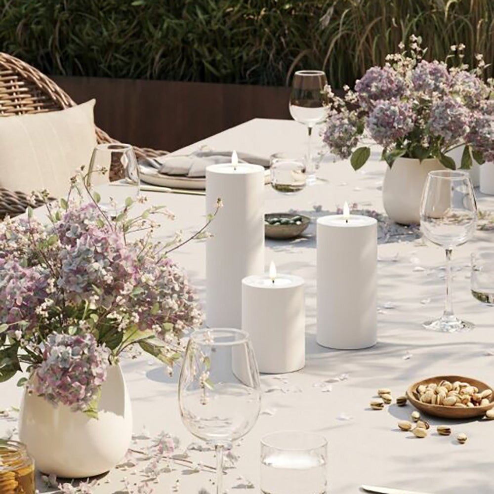 LED blokklys utendørs 7,5x15 cm hvit