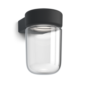 Moon vegglampe IP44 svart struktur LED