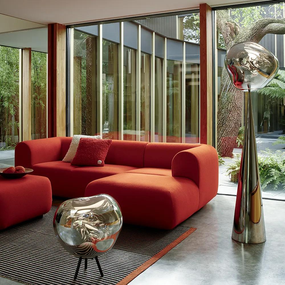 Melt Portable Large gulvlampe Silver LED