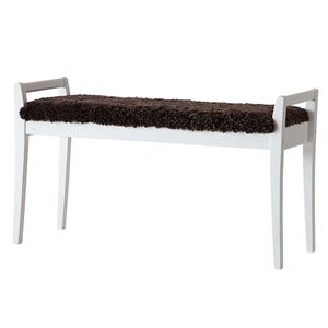 Meja Bench Hvitlakkert bjørk/safeskinn brun