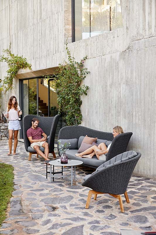 Peacock Wing lenestol mørkegrå, inkludert puter