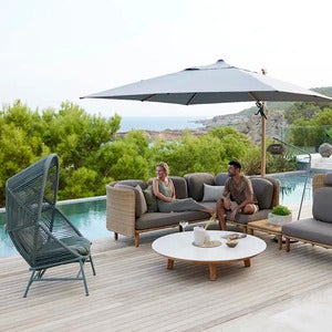 Hyde Luxe Tilt Parasoll 300x300 cm Taupe/Wood Look