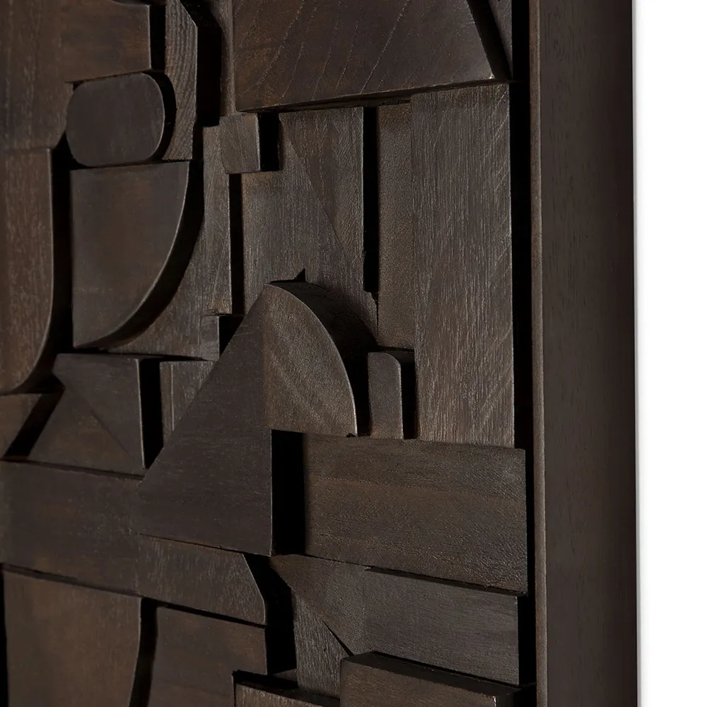 Bricks Veggdekorasjon 100x100 cm Brun