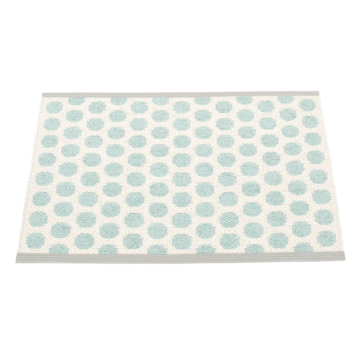 Noa matte 70x50 cm pale turquoise / vanilla / warm grey stripe 