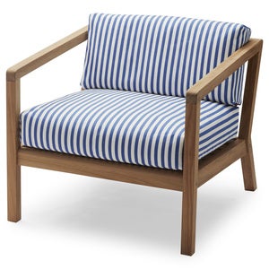 Virkelyst lenestol Sea Blue Stripe Teak
