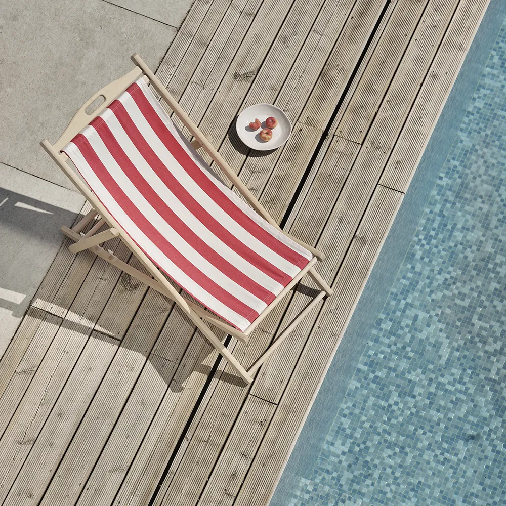 Dingla strandstol Rød/Hvit