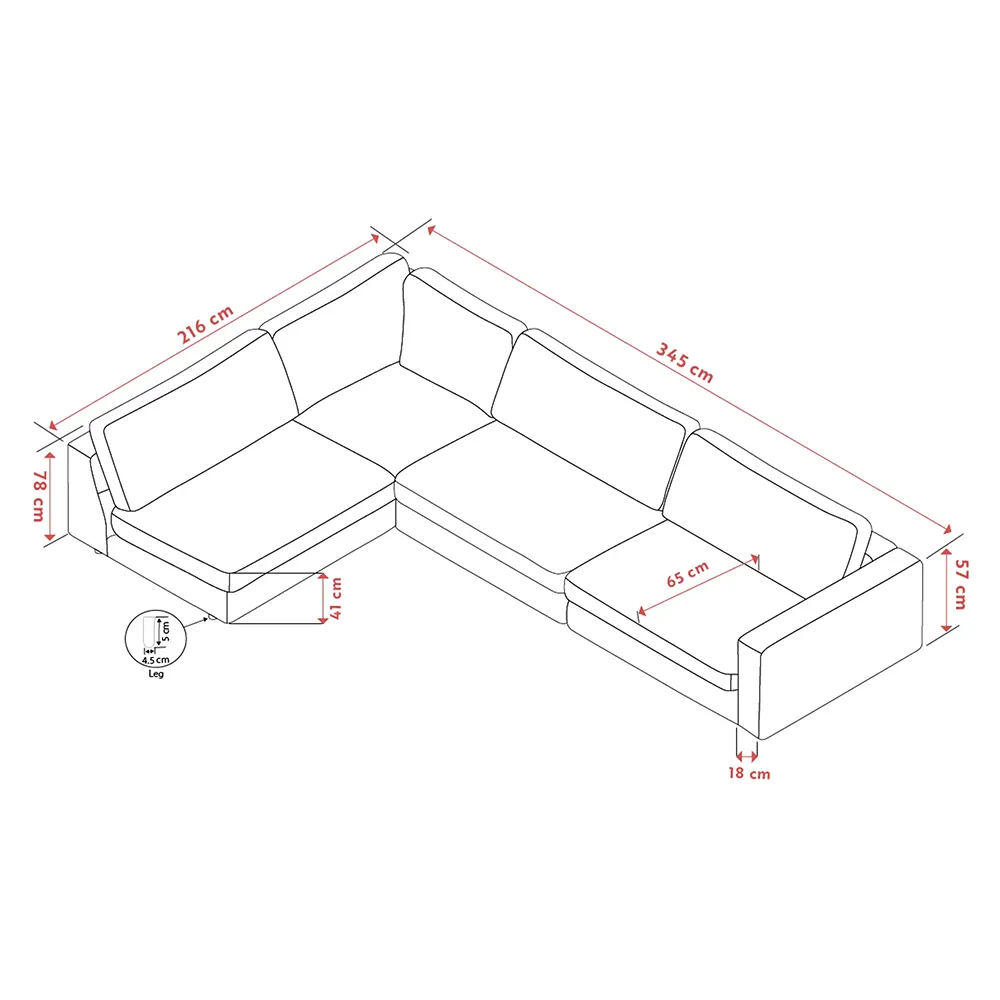 Duncan hjørnesofa 2+3-seter åpen avslutning venstre stoff Robin lysegrå