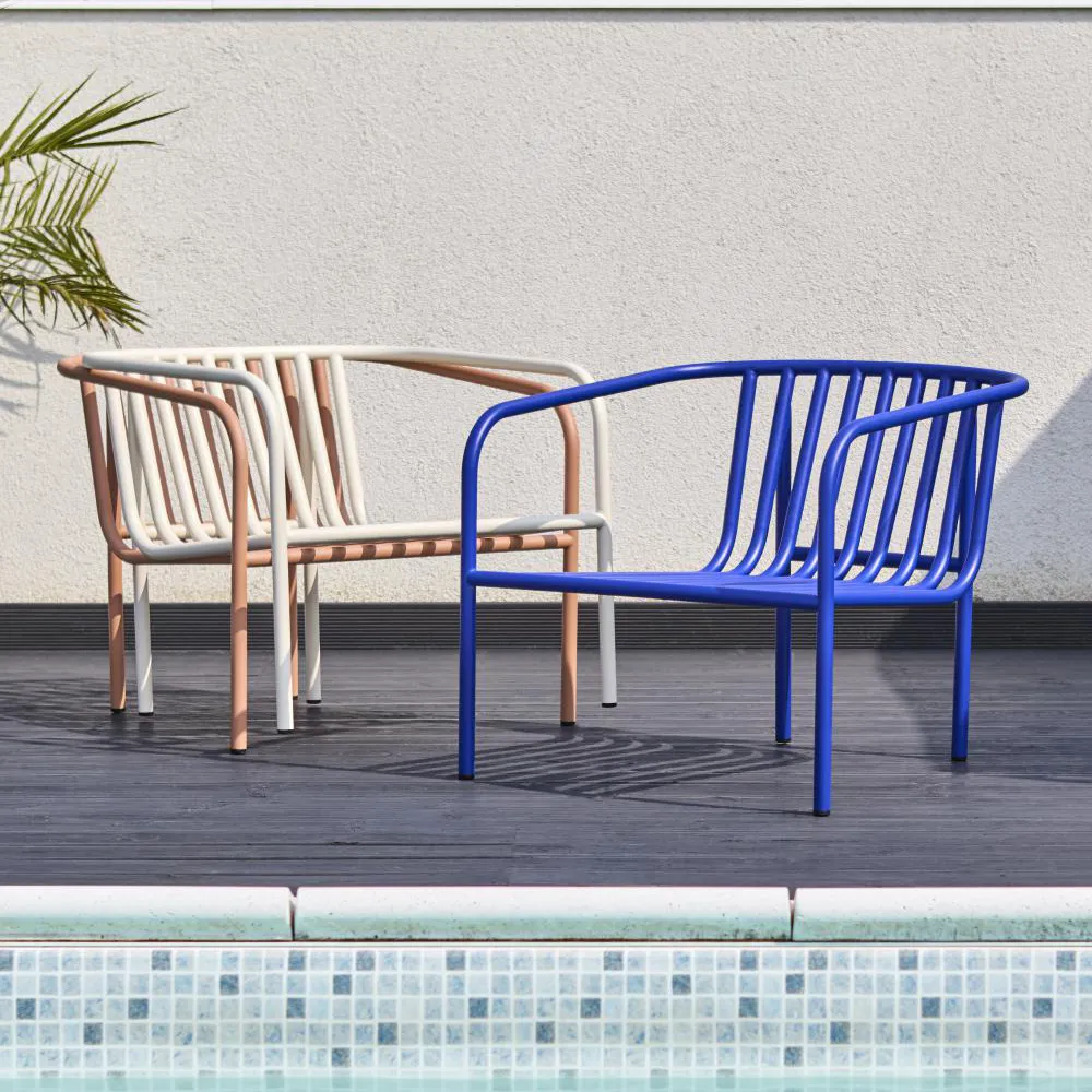 Bendt Lenestol Teddy Beige/Indigo Blue