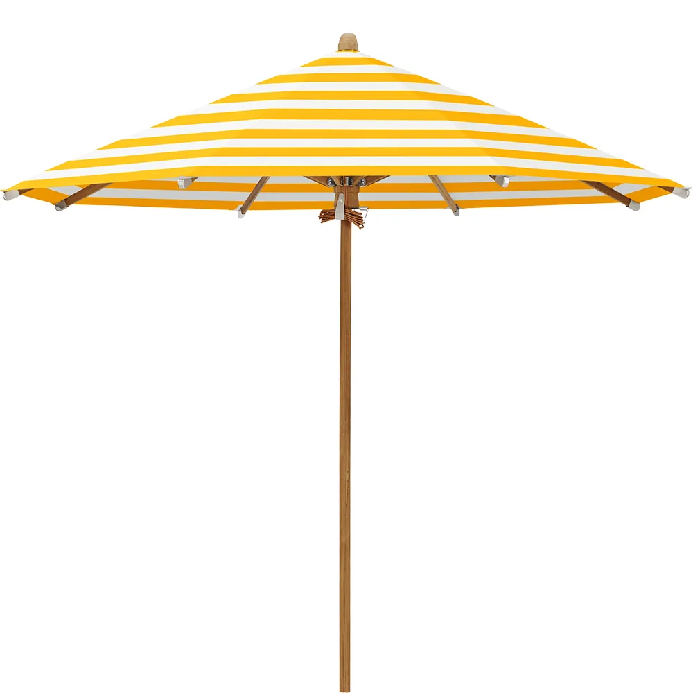 Glatz, Teakwood parasoll 300 cm Kat.5 624 Yellow Stripe