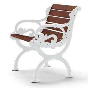 Lenestol Byarum / g:hvit / v:brunt glass. for Byarums Bruk