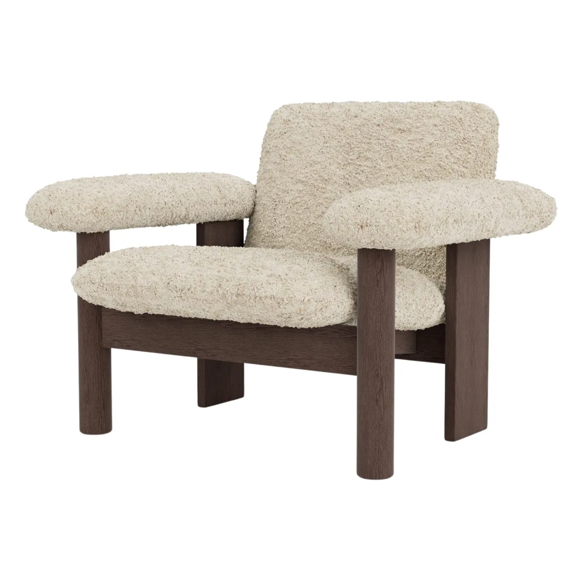 Brasilia loungestol mørkbeiset eik, Sheepskin Nevotex Nature