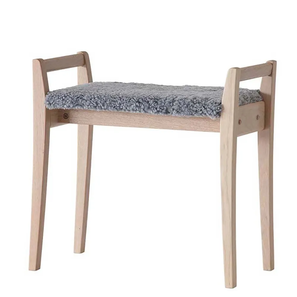 Meja krakk Hvitoljet eik/safeskinn lysegrå