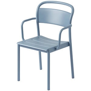 Linear Steel Stol med armlener - Pale Blue 