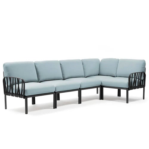 Komodo 5 hjørnesofa Anthracite - Chiaccio Sunbrella