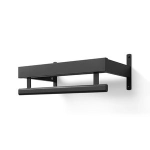 Nadja hattehylle 50 cm 1 nivå Svartbeiset eik/mattsvart stål 