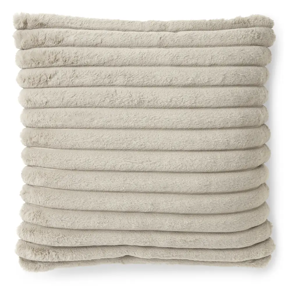 Stripy ornamentpute 45x45 cm Taupe