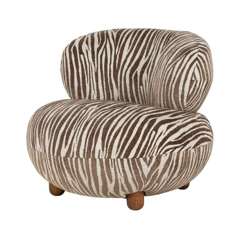 Mochi zebra 93x93x79 cm Stoff, Tre & Ijzer Brun