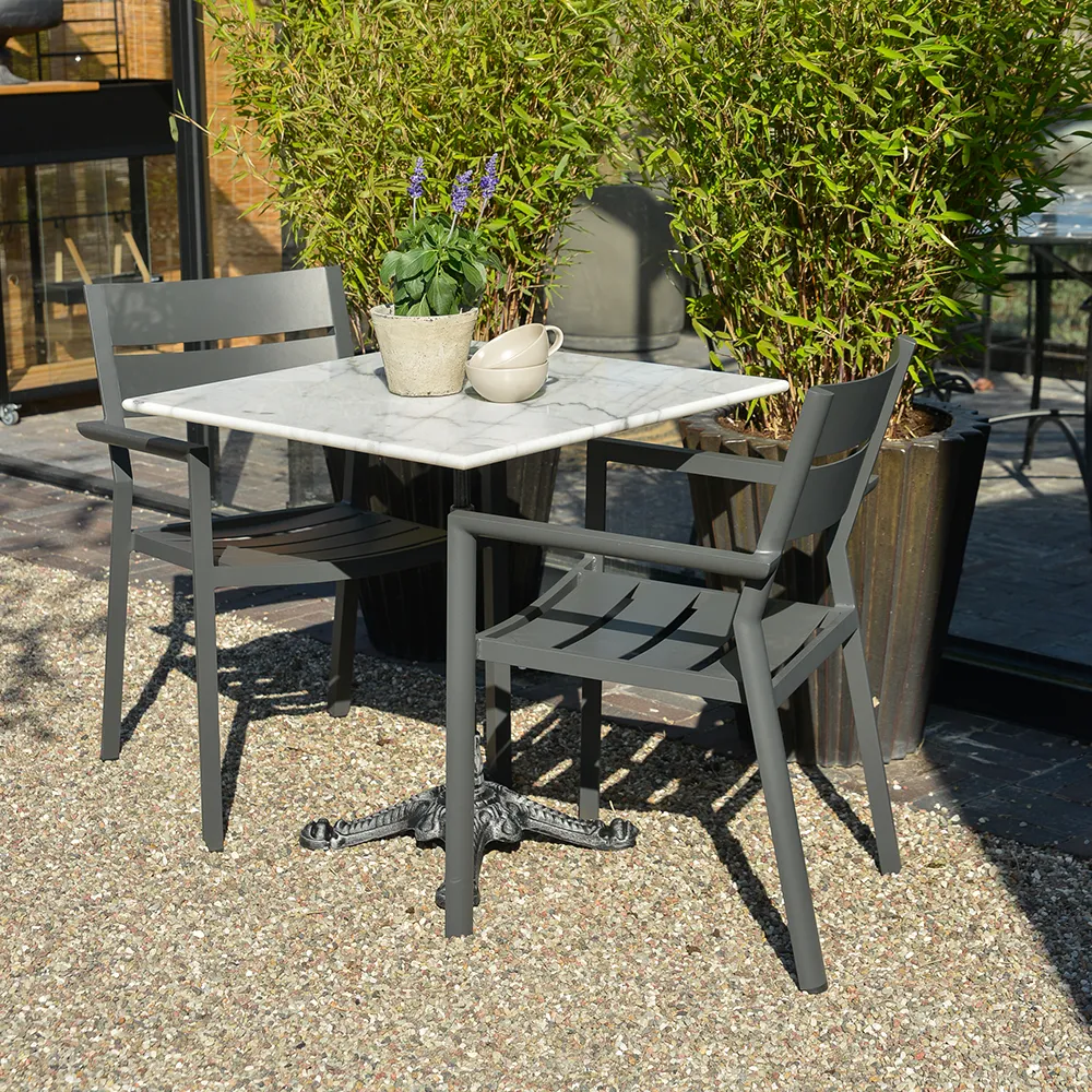 Loire marmorbord 70x70 cm hvit