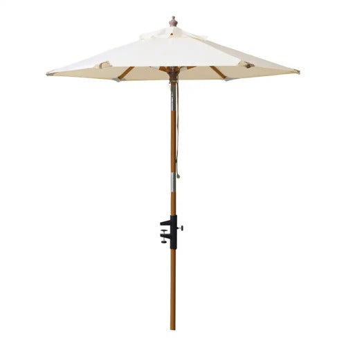 180 cm Balkon parasol hvid/teaktræ 