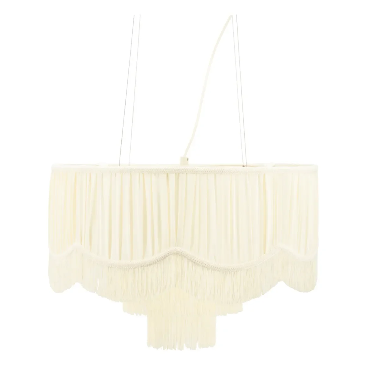 Soleil 50x50x138 cm Ijzer, Stoff & kwastjes Off white