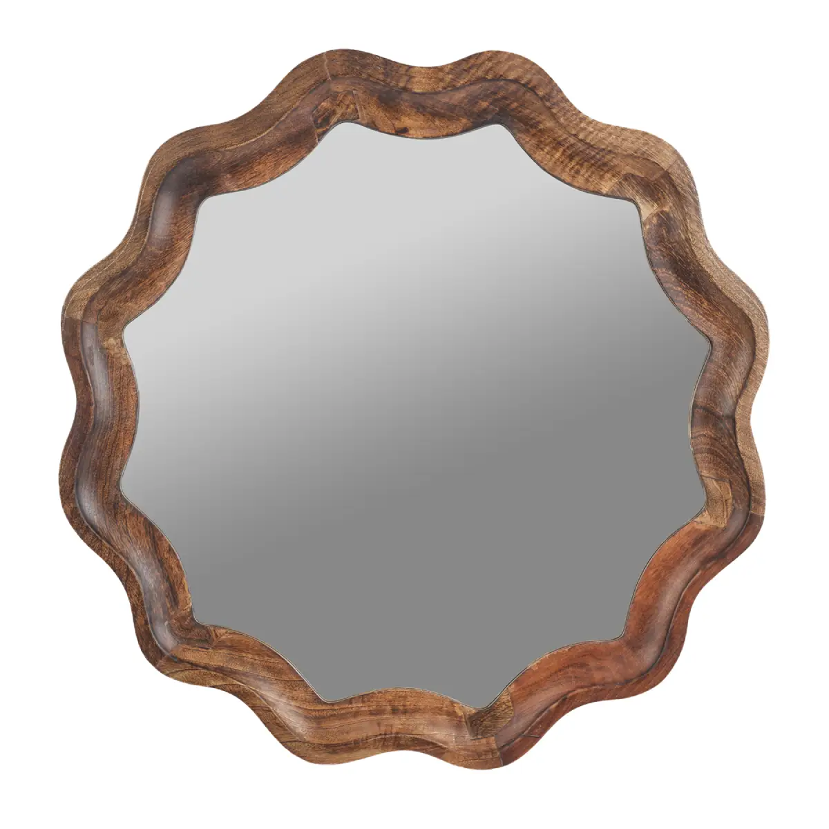 CARVE-speil, natur, Ø76 cm