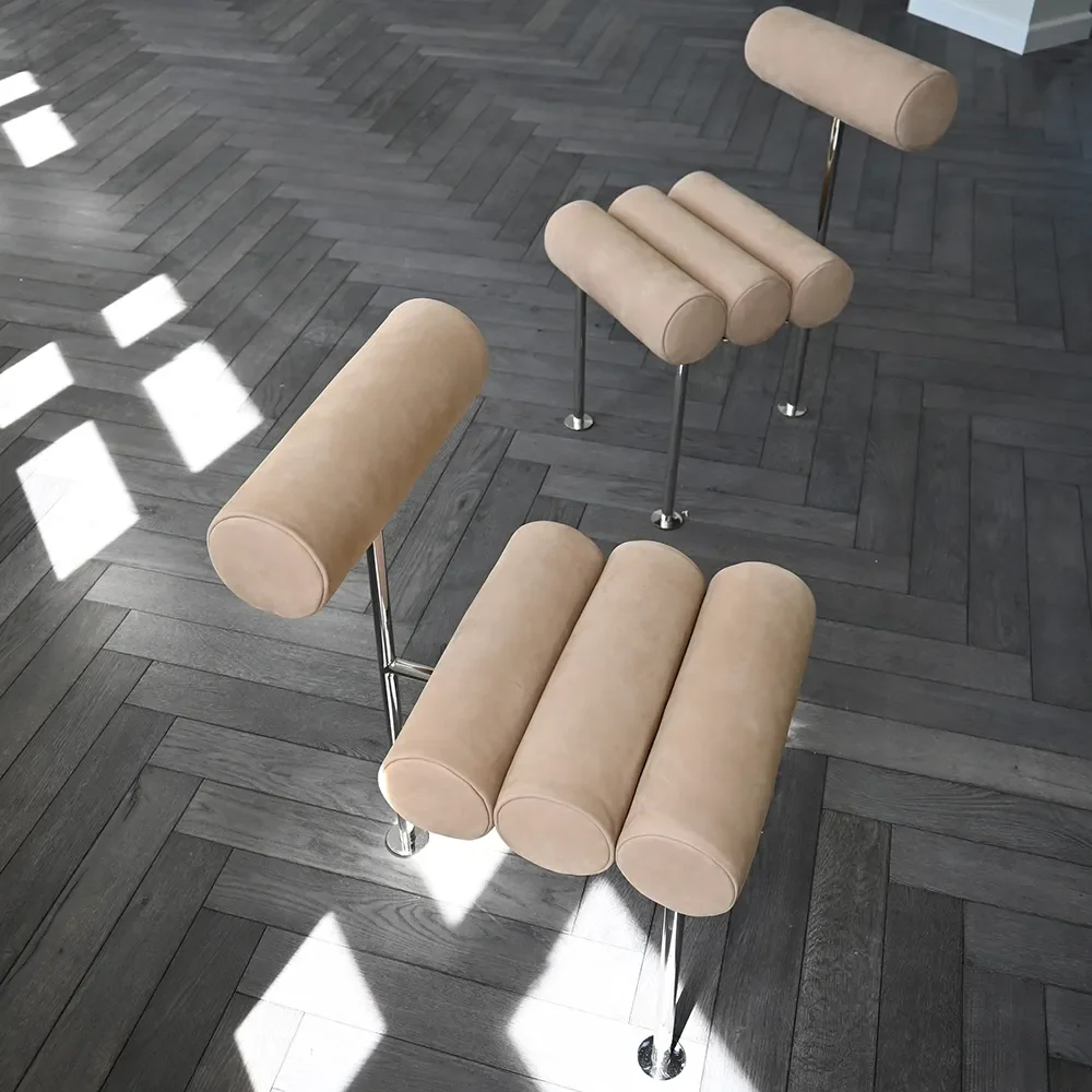 Hiro spisestol, rustfritt stål - nubuck