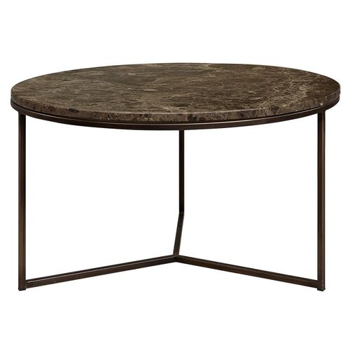 Cedes salongbord brun marmor Ø 80 cm Artwood