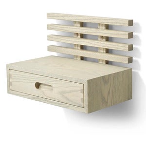 Zece Nattbord med skuff Grå oljet ask