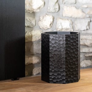 Chopped papirkurv i svartlakkert mahogni