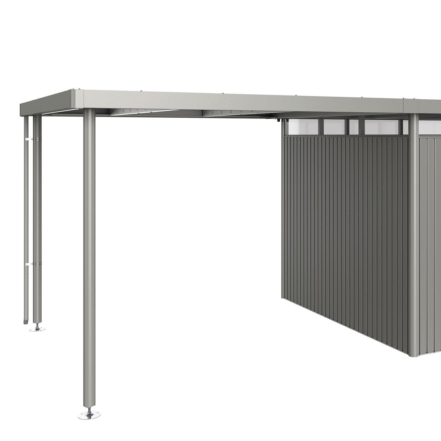 Highline hagebod med sidetak størrelse h4 metallic kvartsgrå Biohort