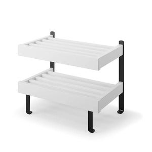 Nadja skohylle hvitlakkert bjørk/mattsvart stål