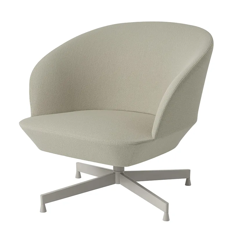 Oslo Lounge Chair Swivel Base - Vidar 146 Grey