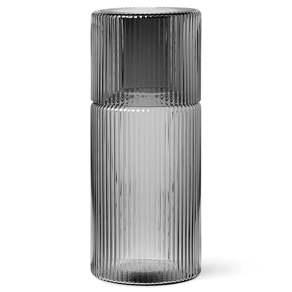Ripple Karaffel med glass - Smoked Grey
