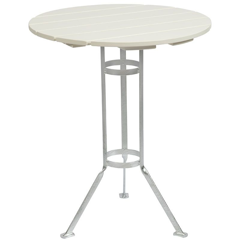 Bryggeri trefotsbord Ø 60 cm hvit eik Grythyttan Stålmöbler