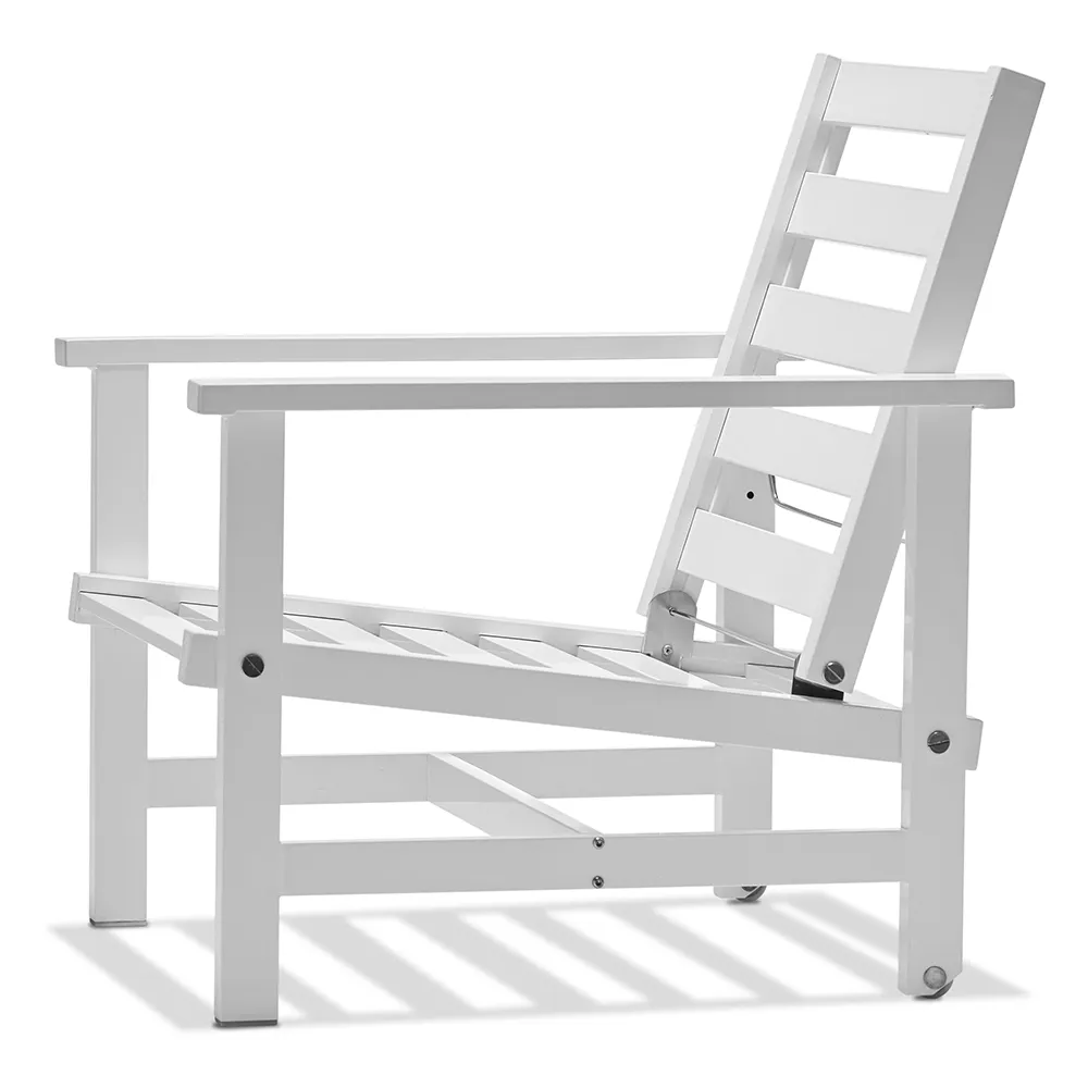 Lænestol aluminium hvid 
