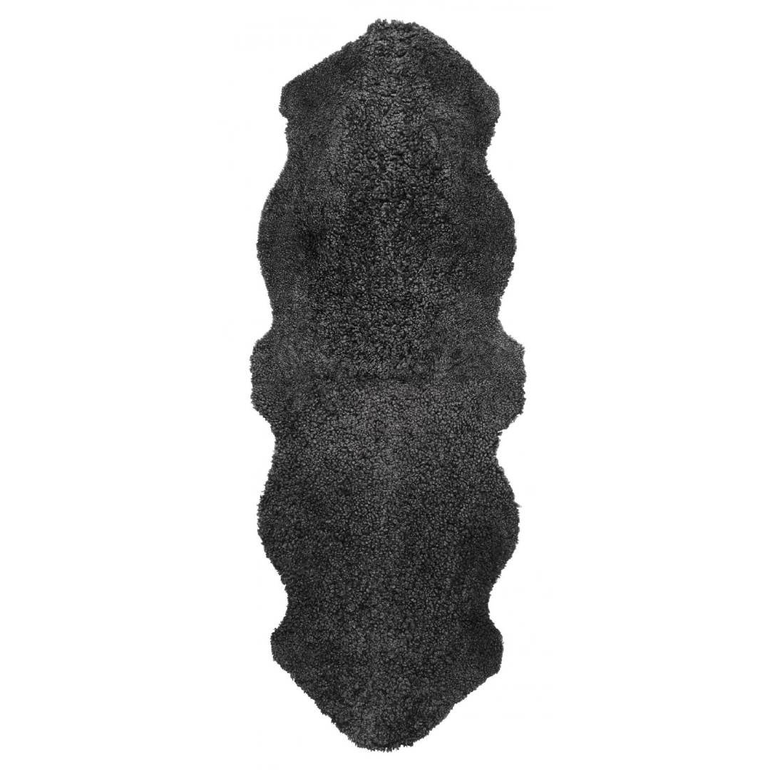 Skinnwille, Curly saueskinn 60x180 cm Dark grey