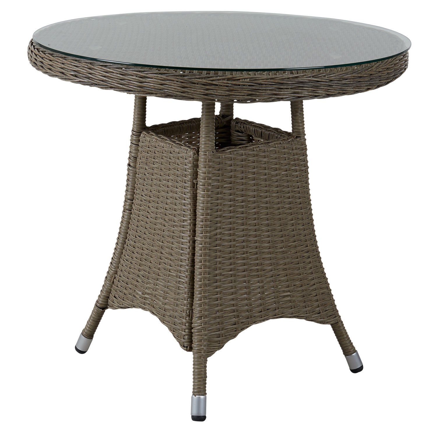 Brafab, Hornbrook cafébord 80 cm beige kunstrotting Inkl. glass Brafab