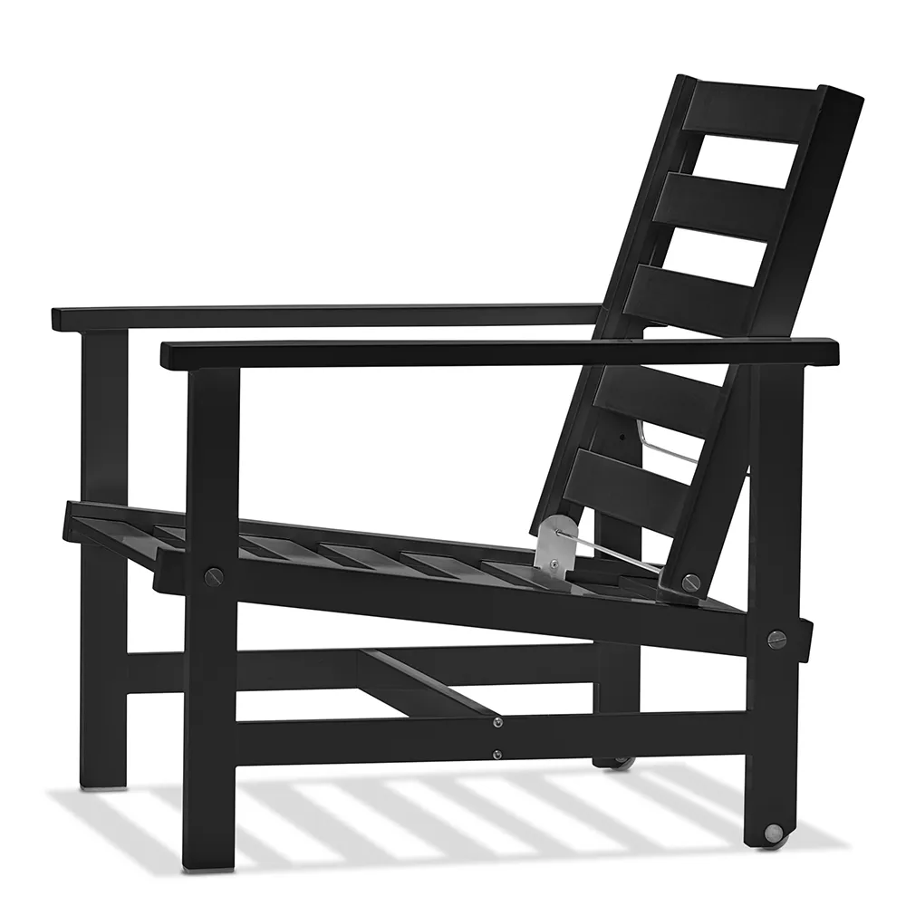 Lænestol aluminium sort 