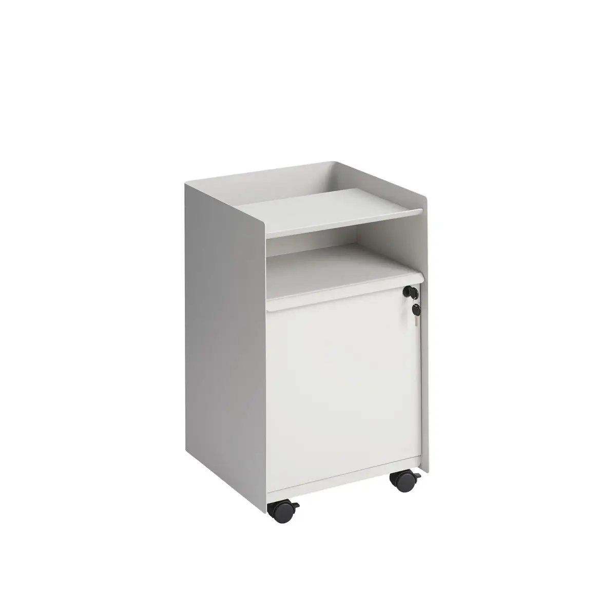 Muuto, Folded Trolley høyde 61,5 cm – Skuff – Skuff med lås – Grå