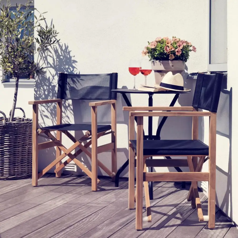 Drama regissørstol svart / teak