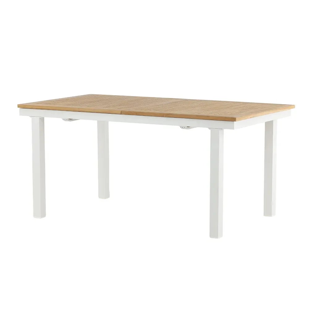 Panama spisebord 160-240x90 cm Hvit/Teak